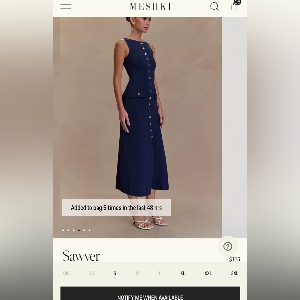 Meshki Navy A-Line Midi Skirt
